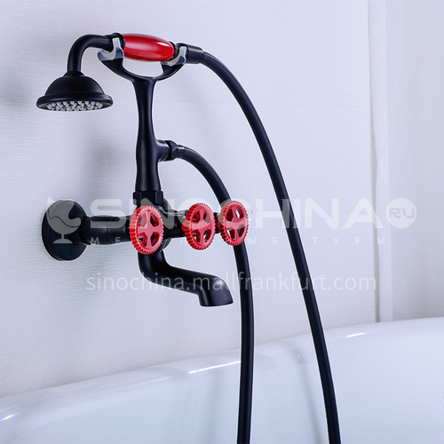 Bathtub faucet cylinder side copper hot and cold bathroom wall-mounted shower set KSH-23019H